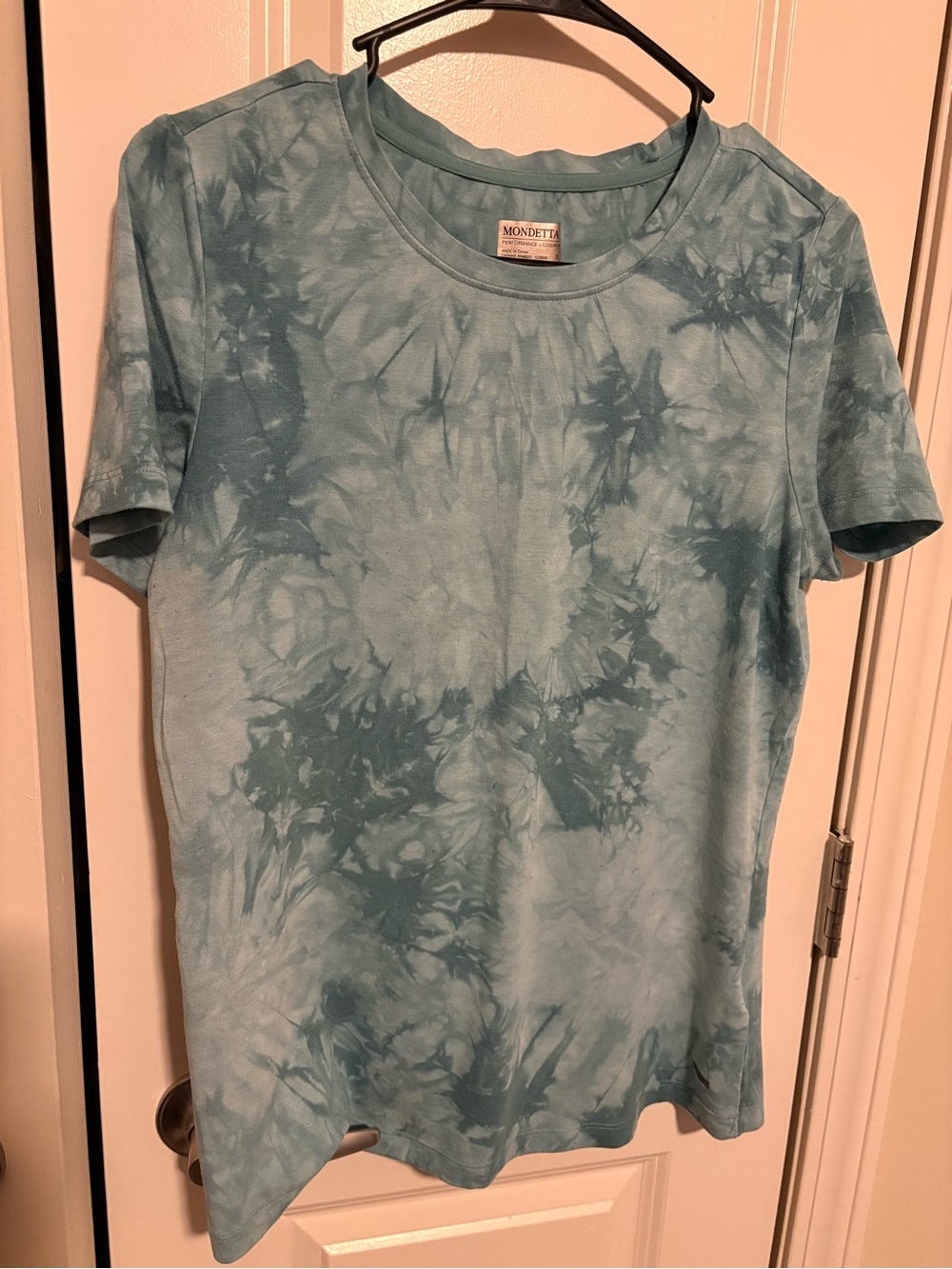 Light Teal Blue Tie-Dye Crewneck Tee